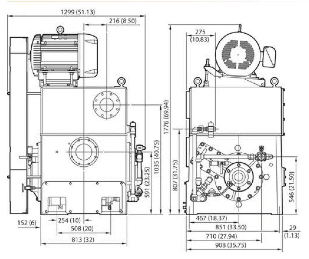 Stokes 912H Vacuum Pump Dimensions